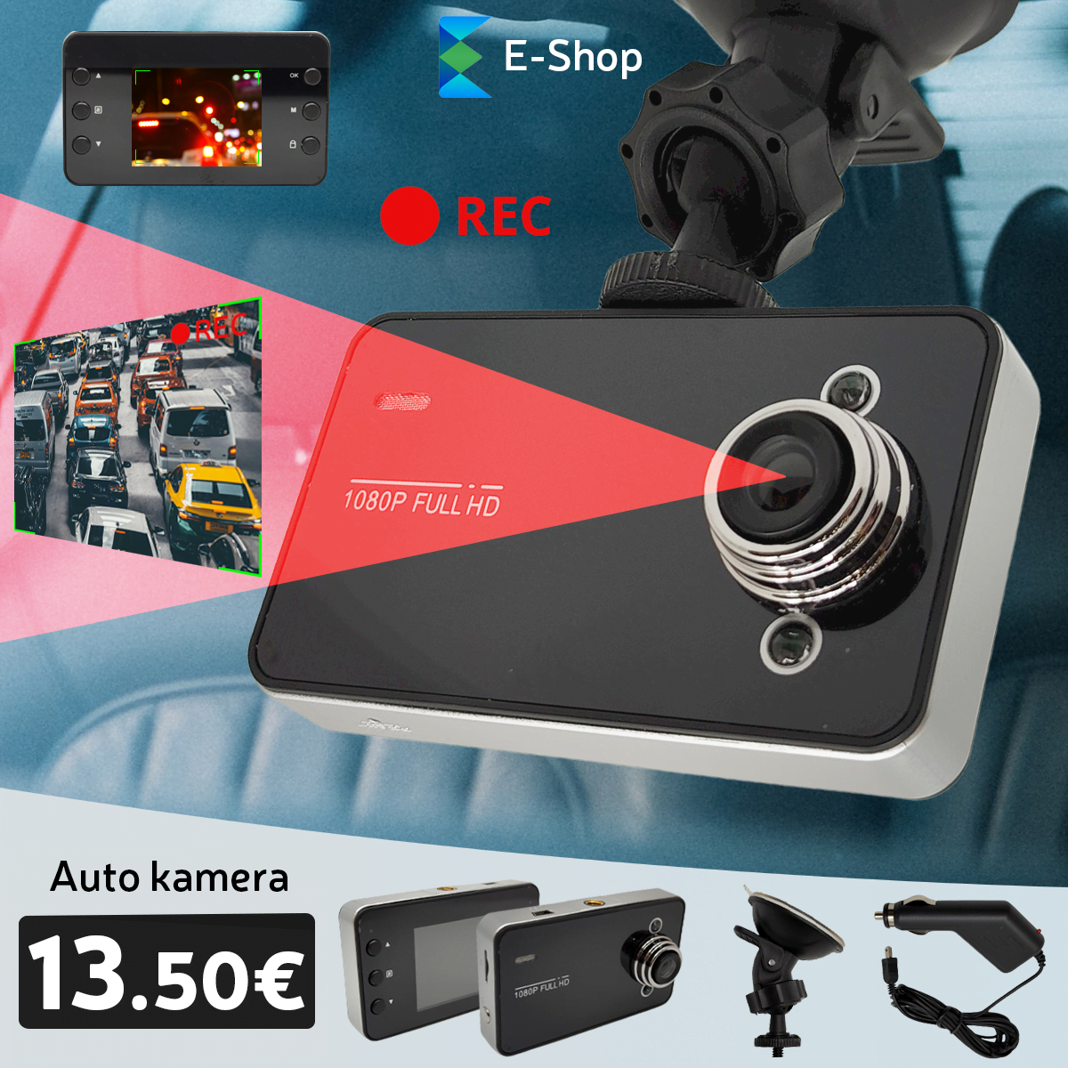 Auto kamera 3 u 1 Auto kamera Full HD unutrasnja i zadnja – Xstoreonline