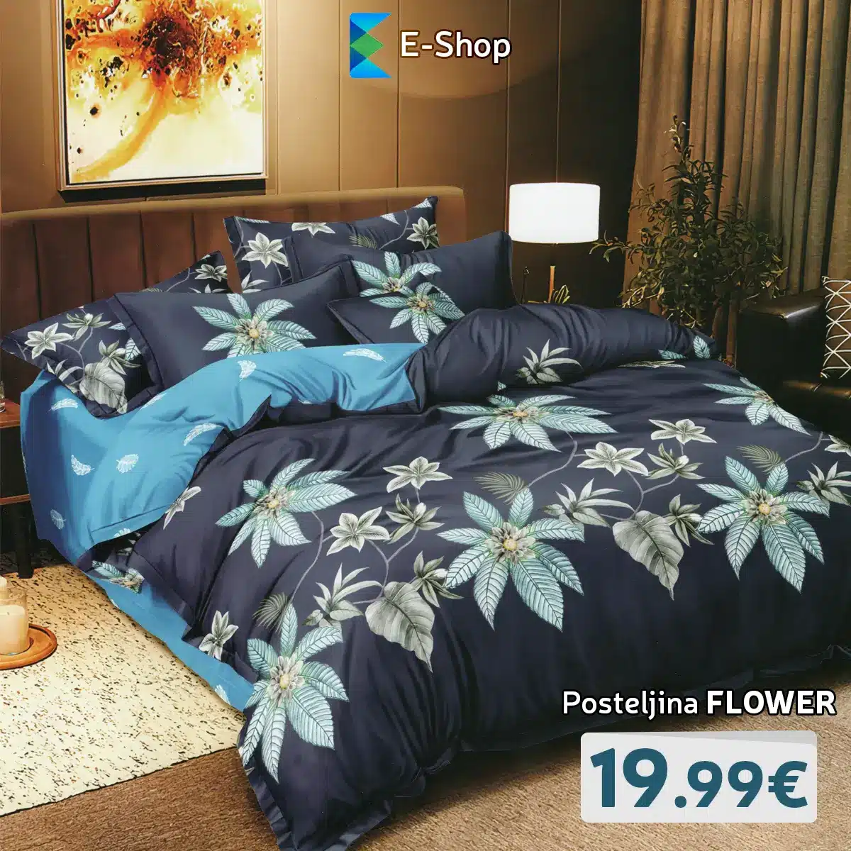 4-Dijelni Set Posteljine Flower