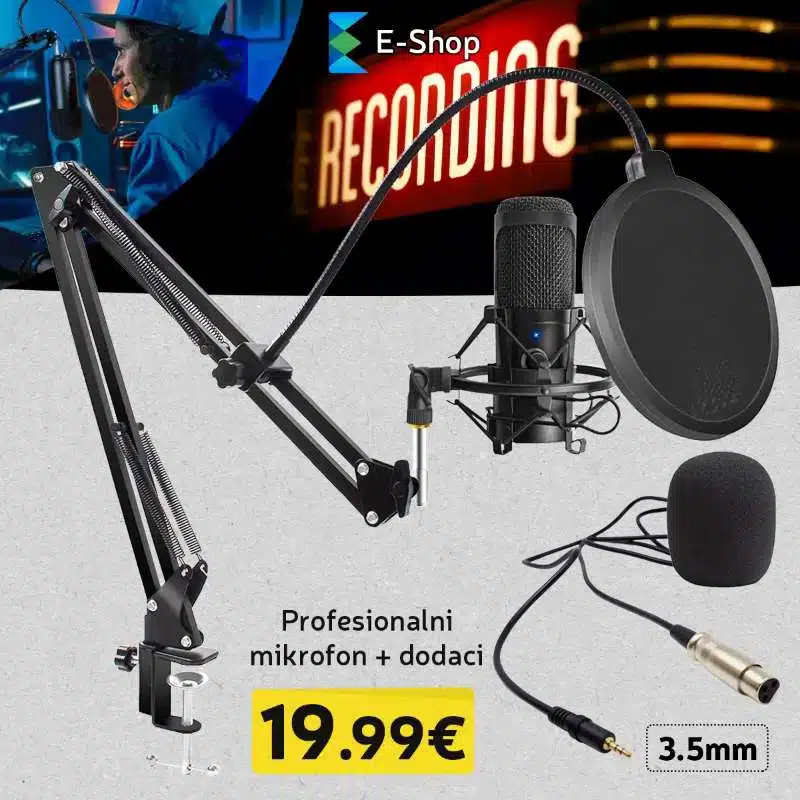 Profesionalni Mikrofon + Stalak I Dodaci