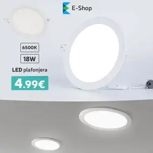 Ugradbena Led Plafonjera 18W