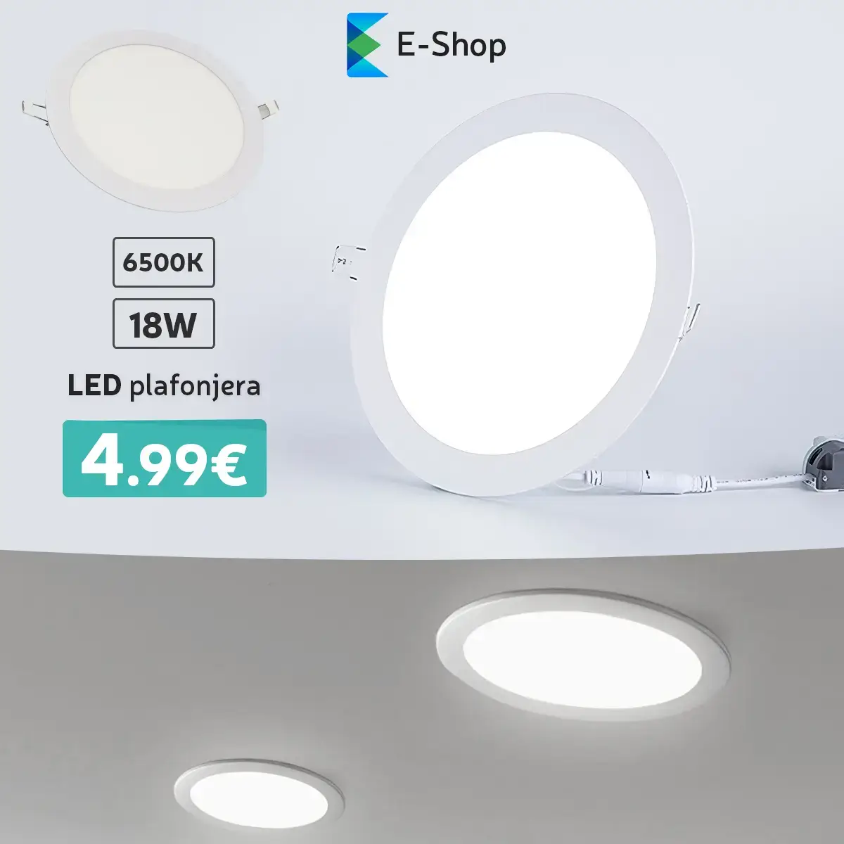 Ugradbena Led Plafonjera 18W