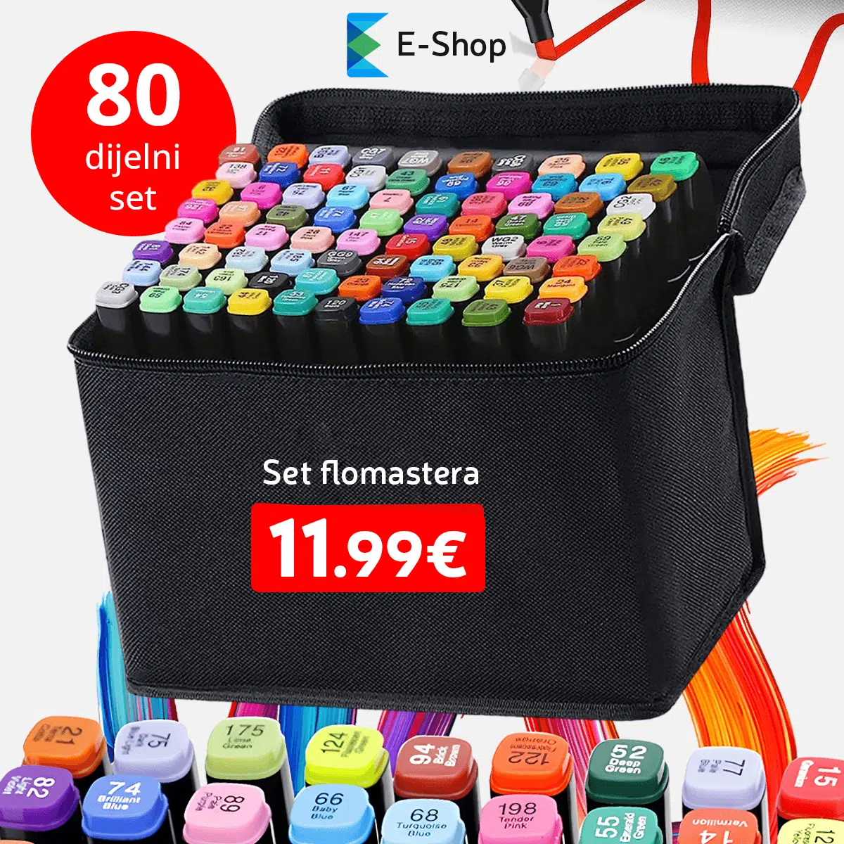80-Dijelni Set Flomastera