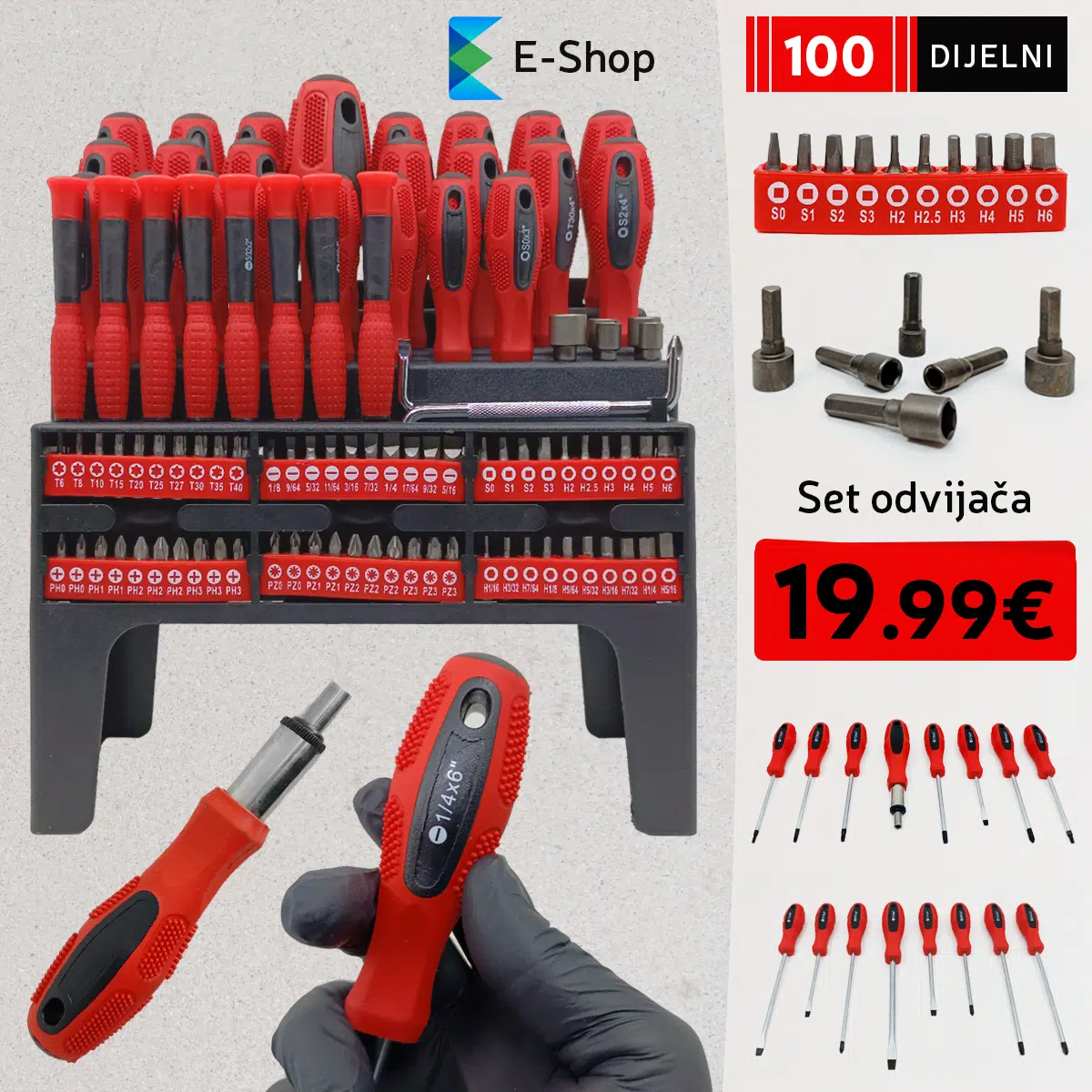 100-Dijelni Set Odvijača I Bitova