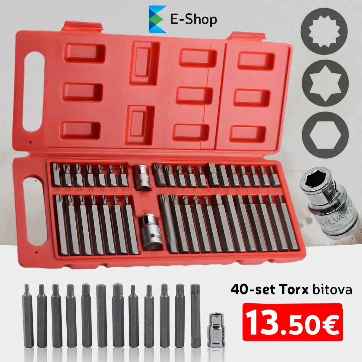 40-Dijelni Set Torx Bitova