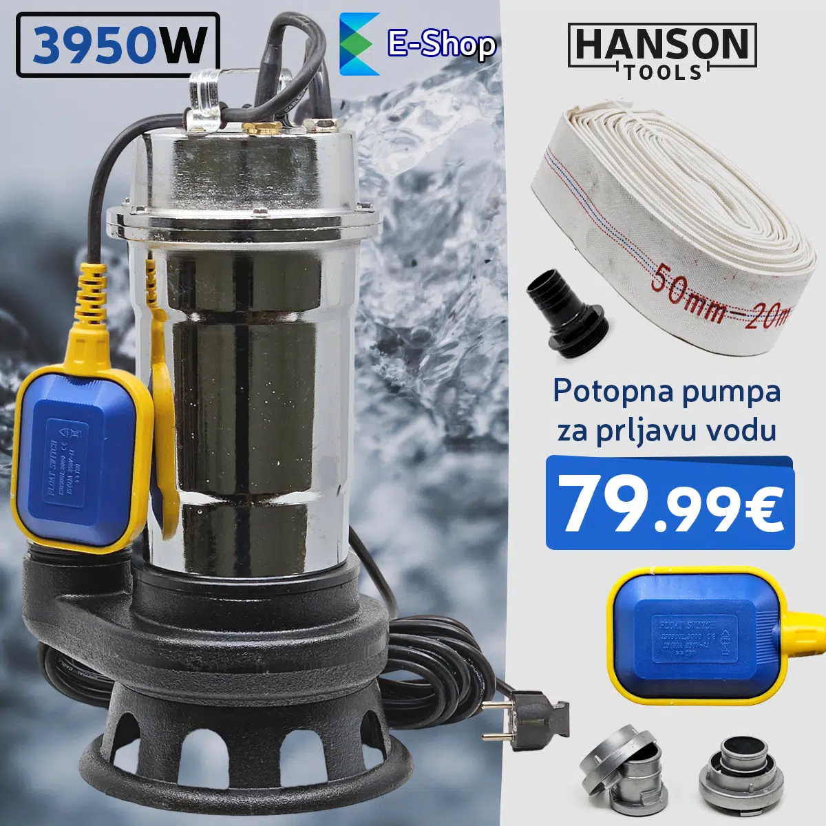 Hanson Potopna Pumpa Za Prljavu Vodu 3950W