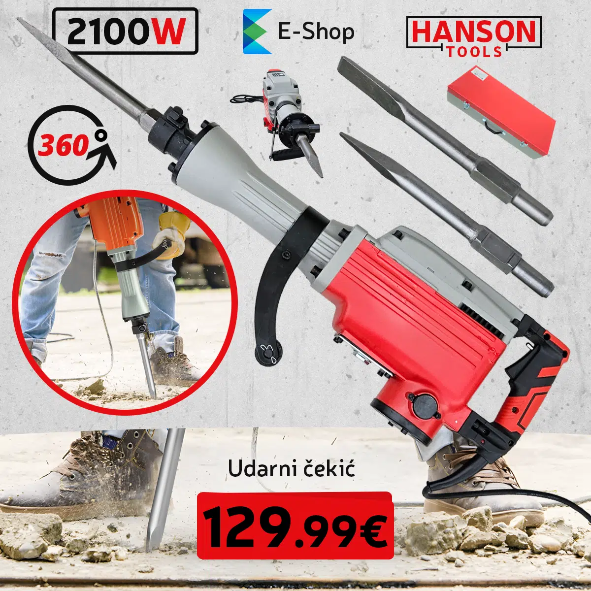 Udarni Čekić 2100W 45J