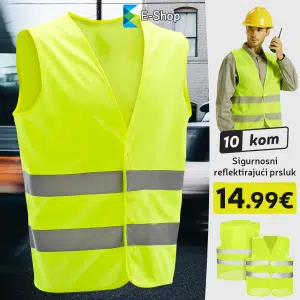 Sigurnosni Reflektirajući Prsluk - Set 10 Kom