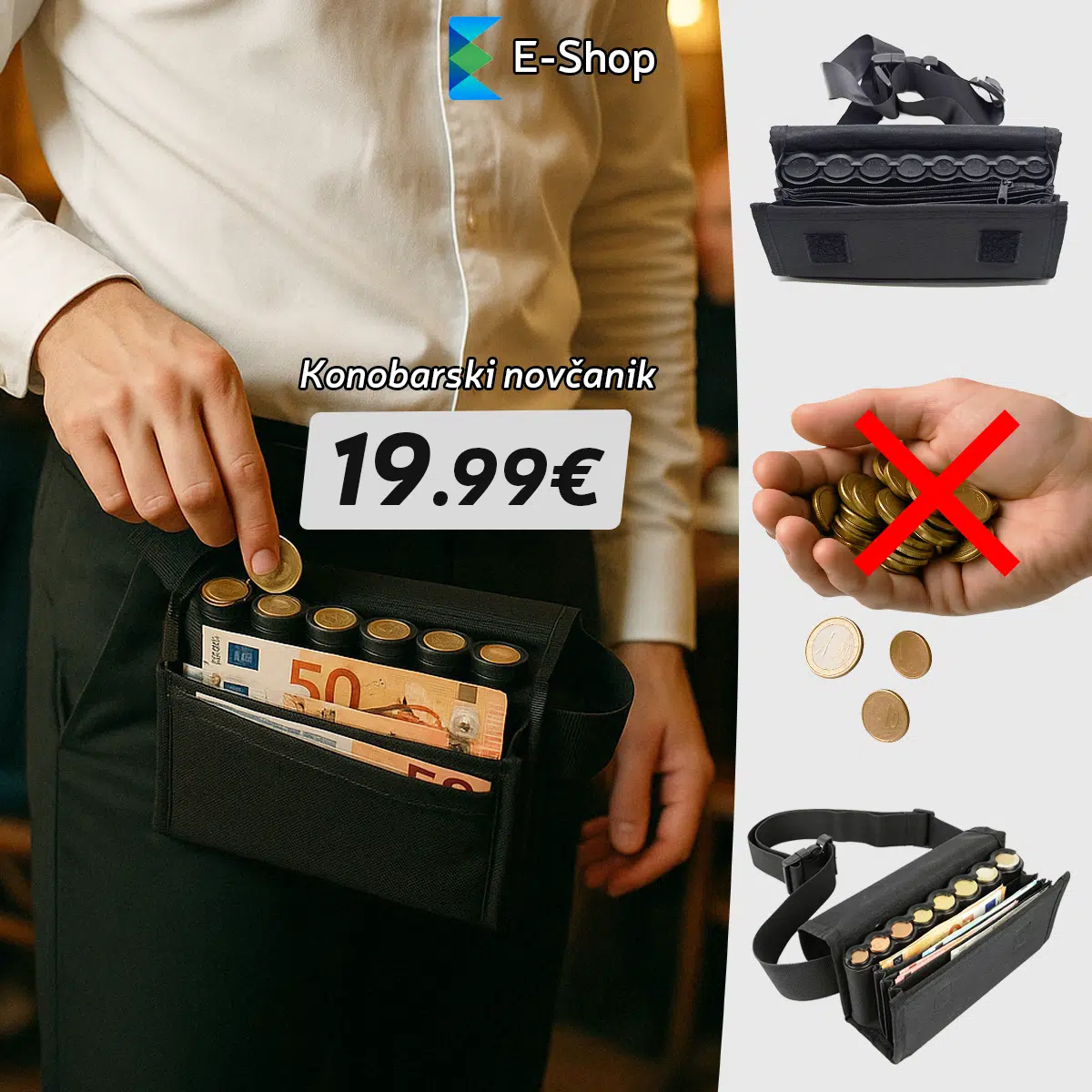 Konobarski Novčanik Za Eure