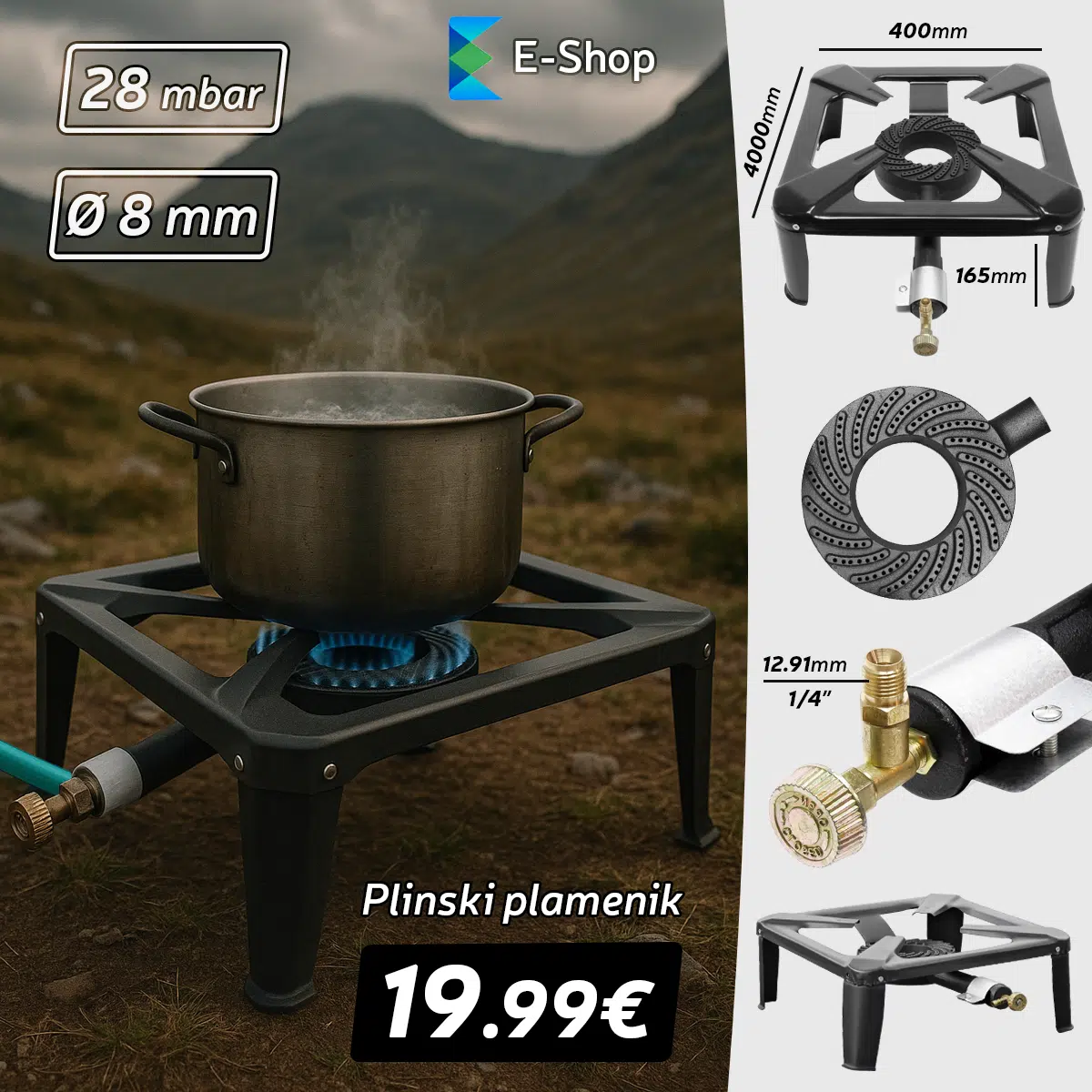 Plinski Plamenik 40X40 Cm