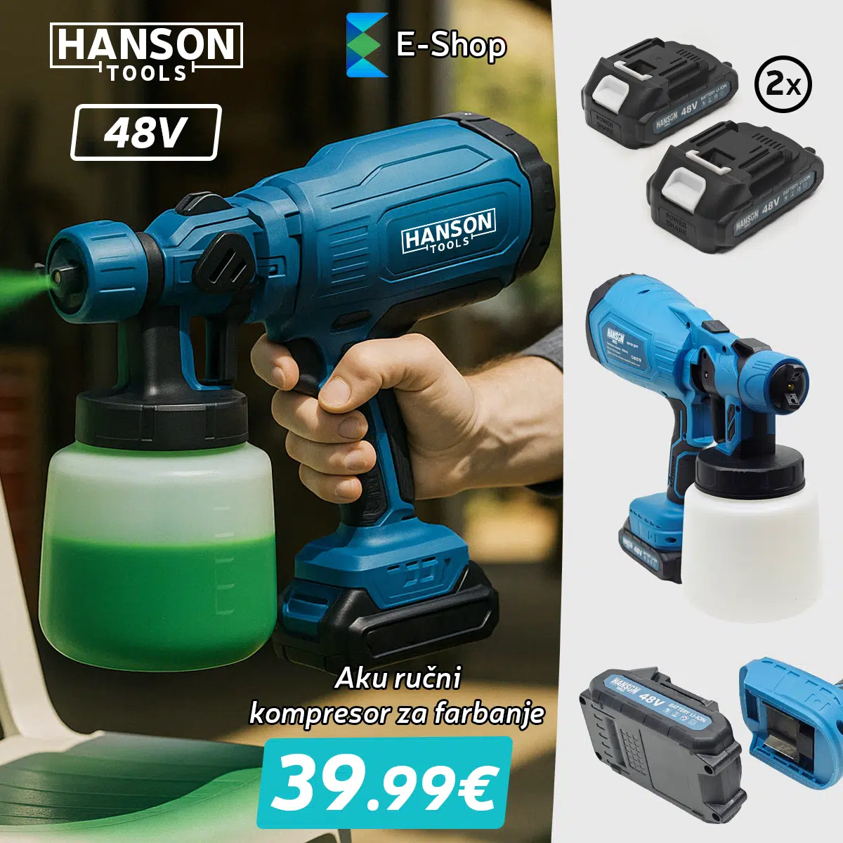 Hanson Aku Komprresor Za Farbanje