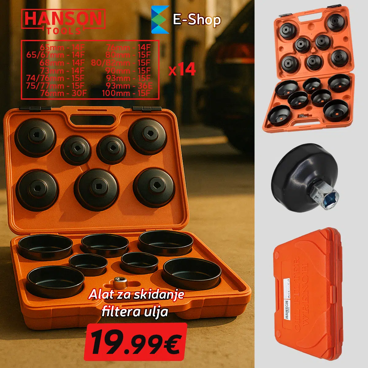 Hanson Ključevi Za Skidanje Filtera Ulja