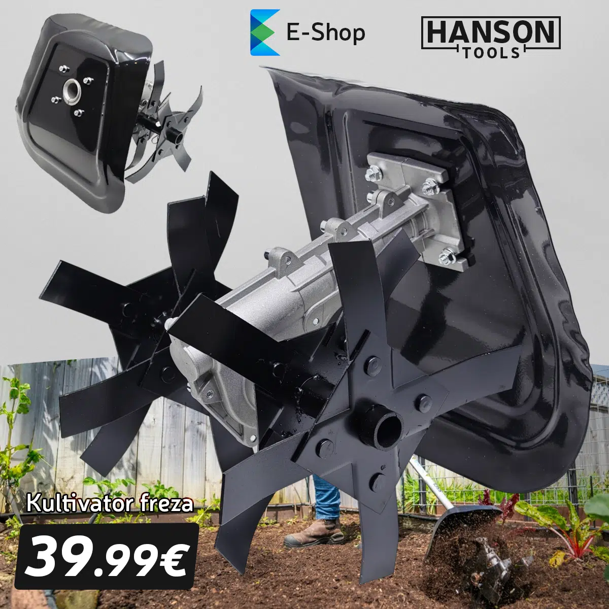 Hanson kultivator-freza za trimer sa štitnikom