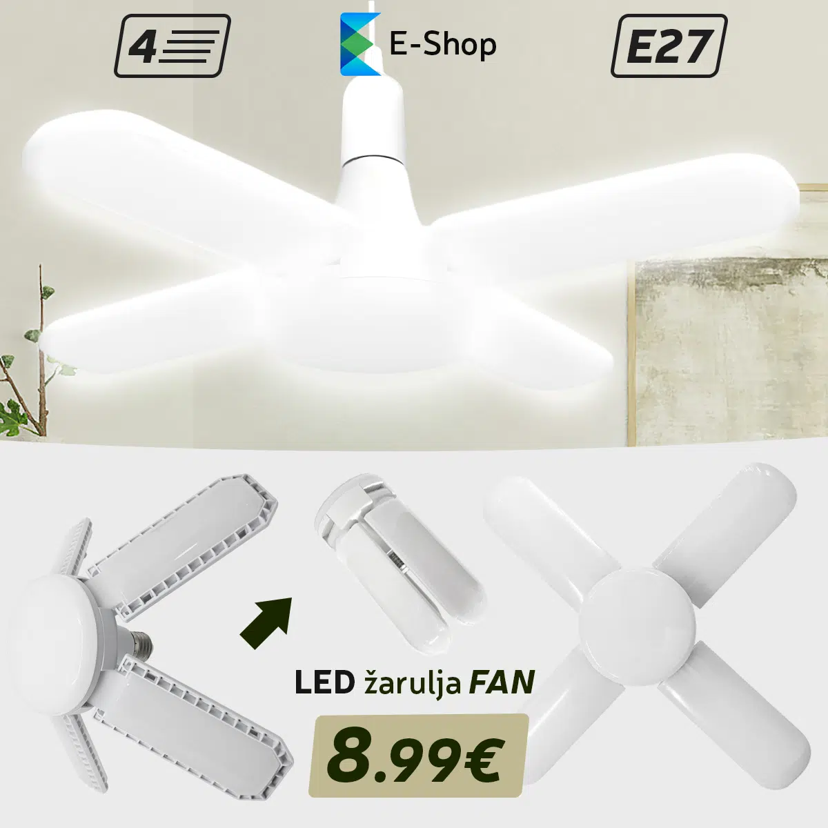 Qauttro Led Žarulja- 4 Kraka