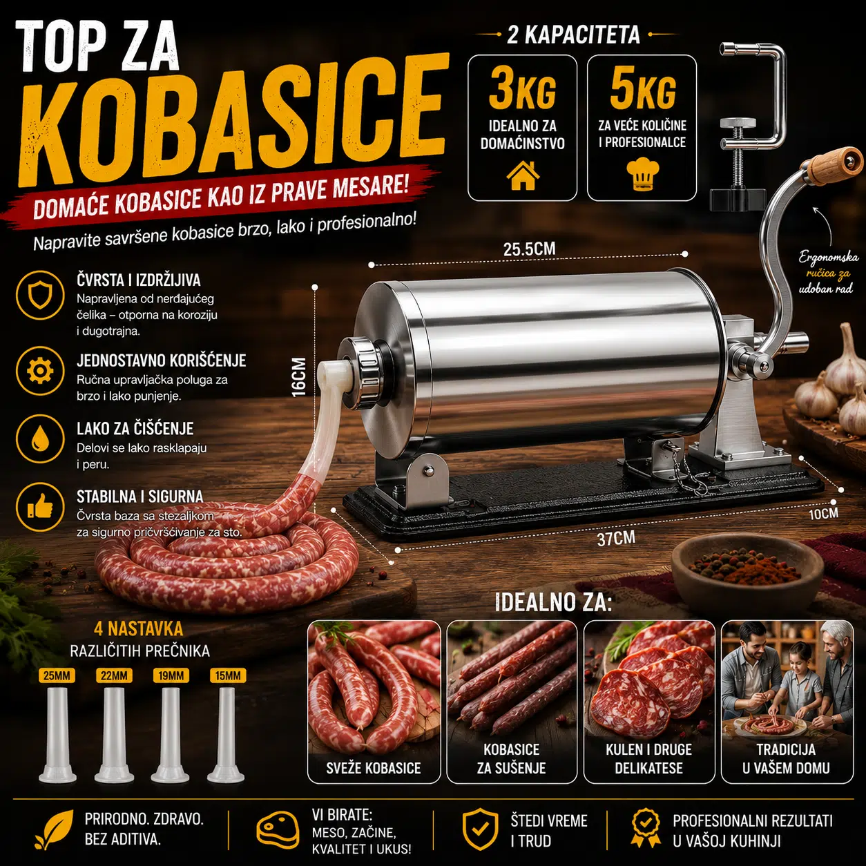 Horizontalni top za kobasice