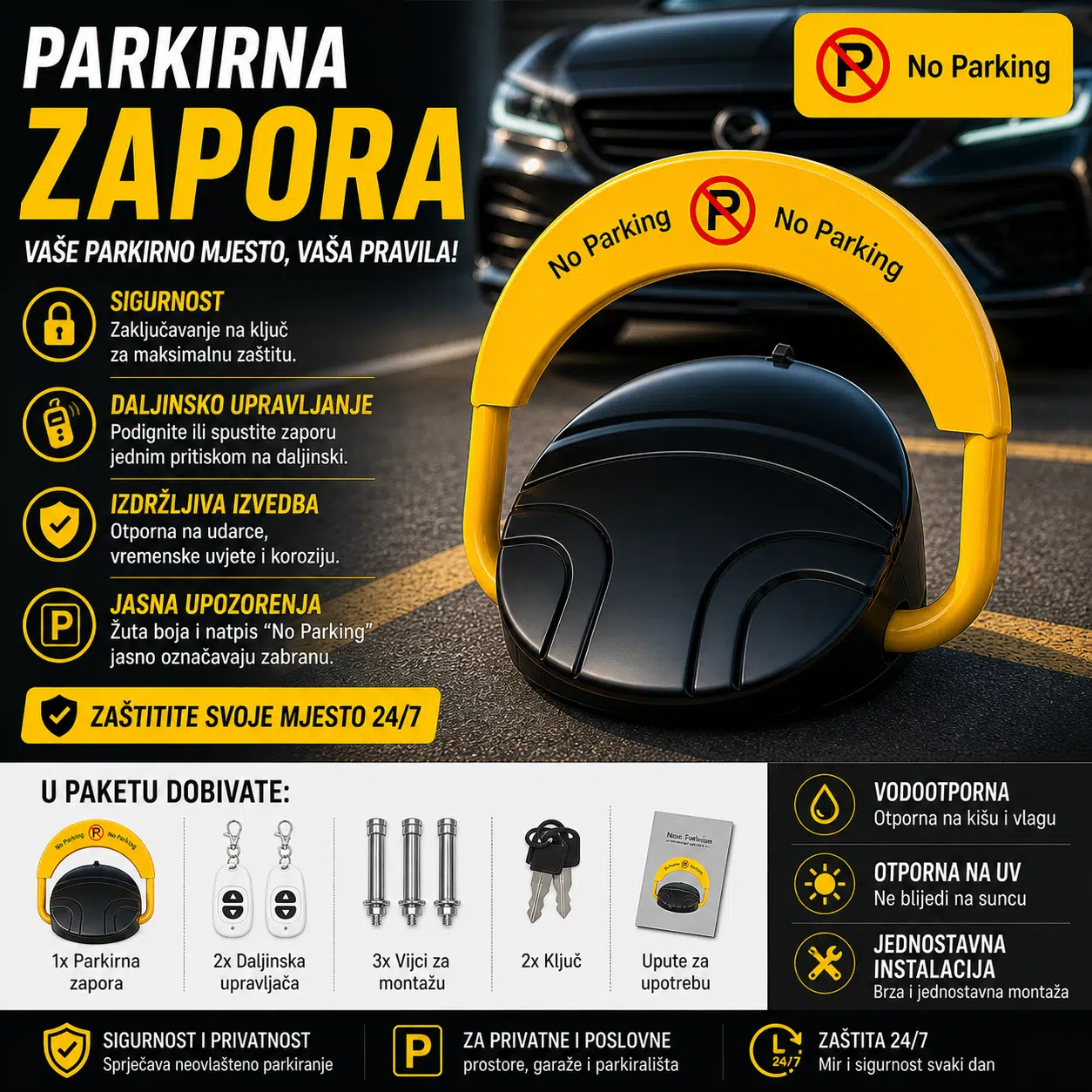 ELEKTRIČNA PARKING BARIJERA SA DALJINSKIM UPRAVLJAČEM