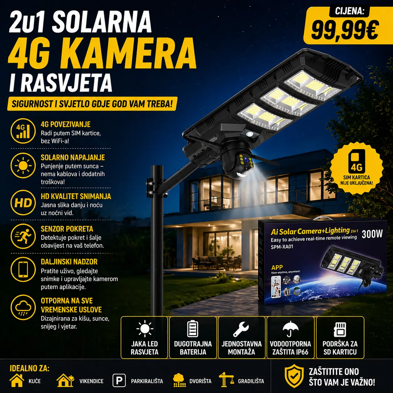 Solarni reflektor + 4G solarna kamera – Venice