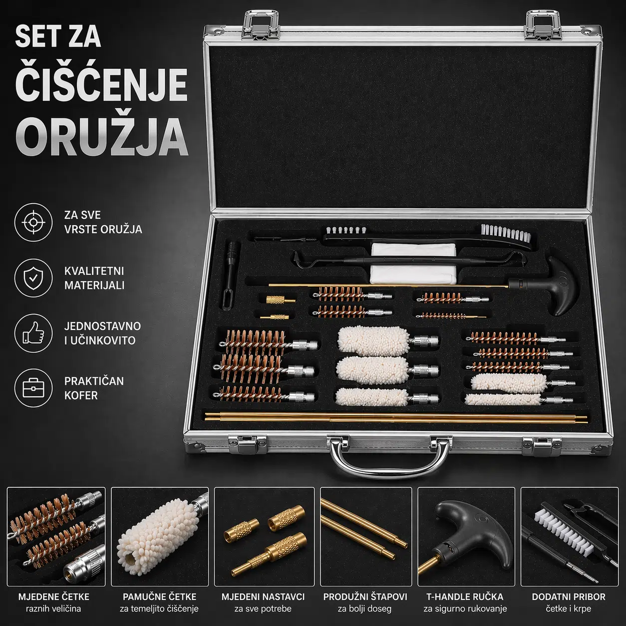 Set za čišćenje oružja u koferu