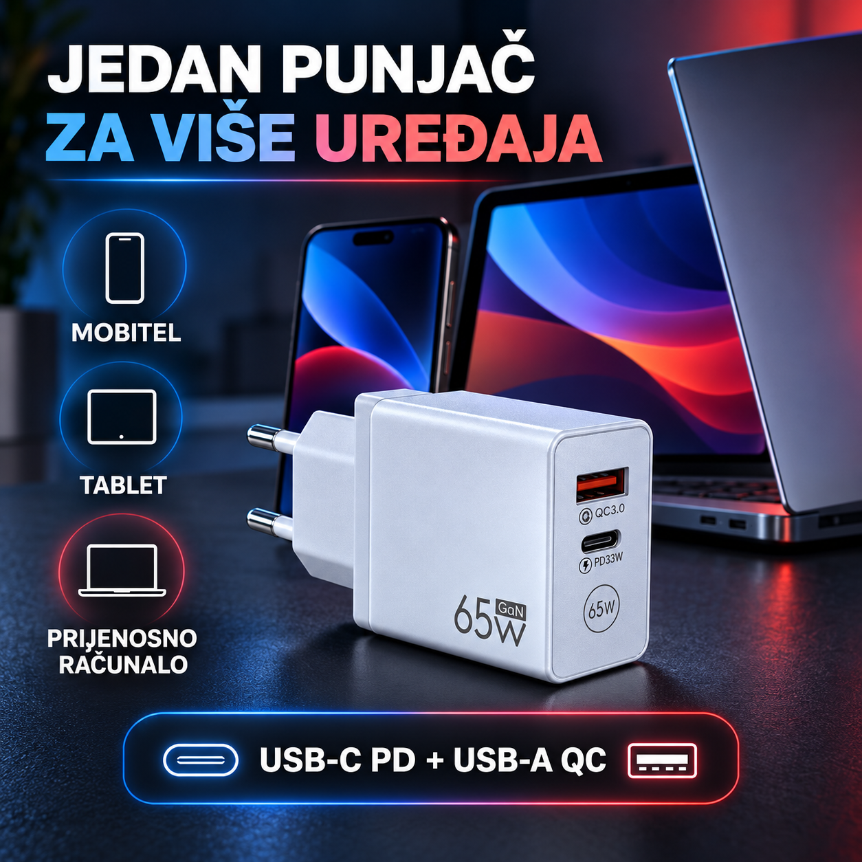 BRZI PUNJAČ 65W