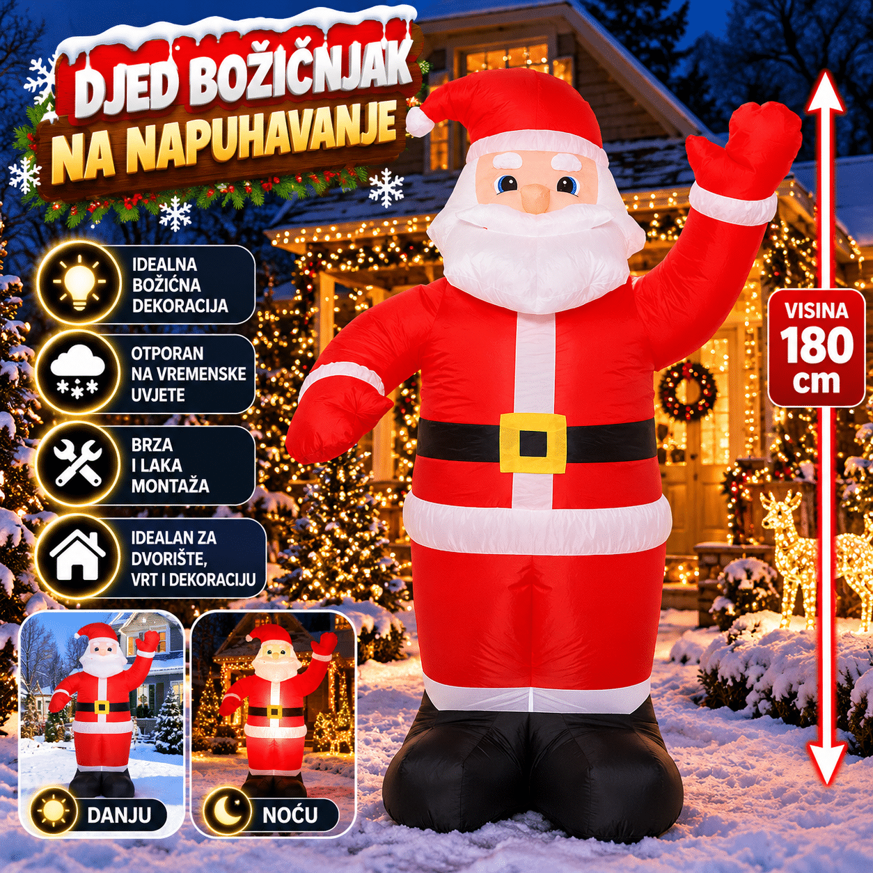 Djed Božićnjak na napuhavanje